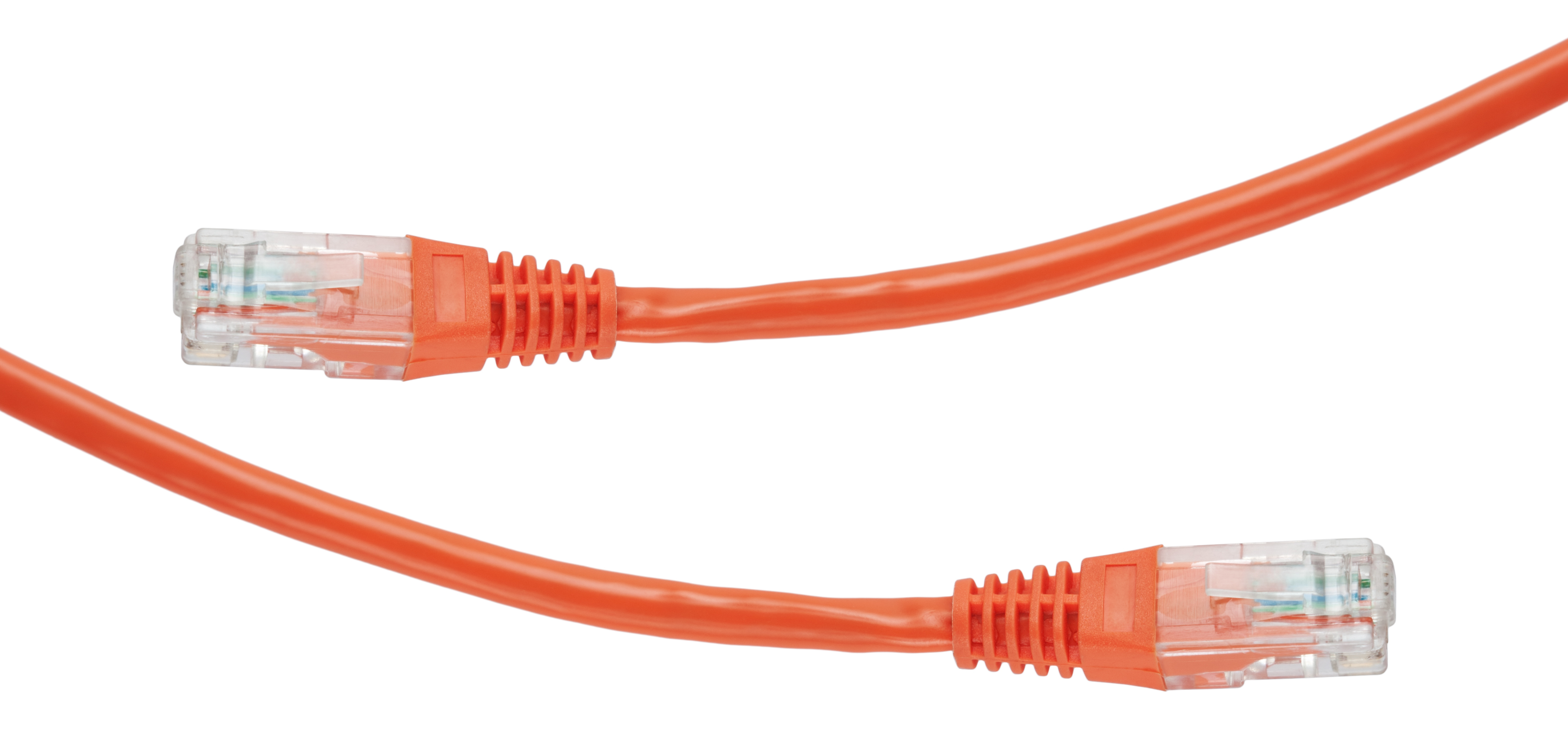 Network cables and connectors RJ-45 . Object is isolated on white background without shado